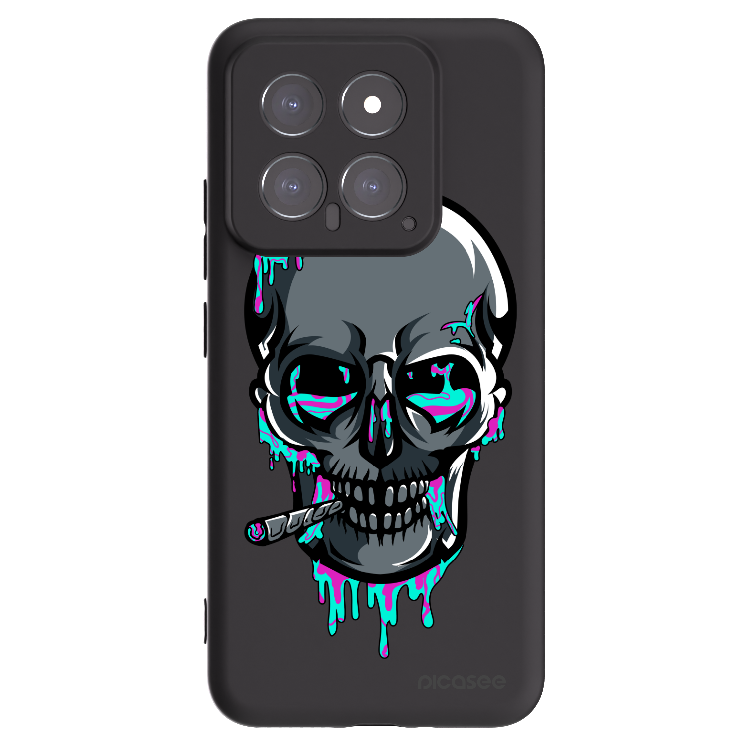 Picasee silikónový čierny obal pre Xiaomi 14 - EARTH - Lebka 3.0