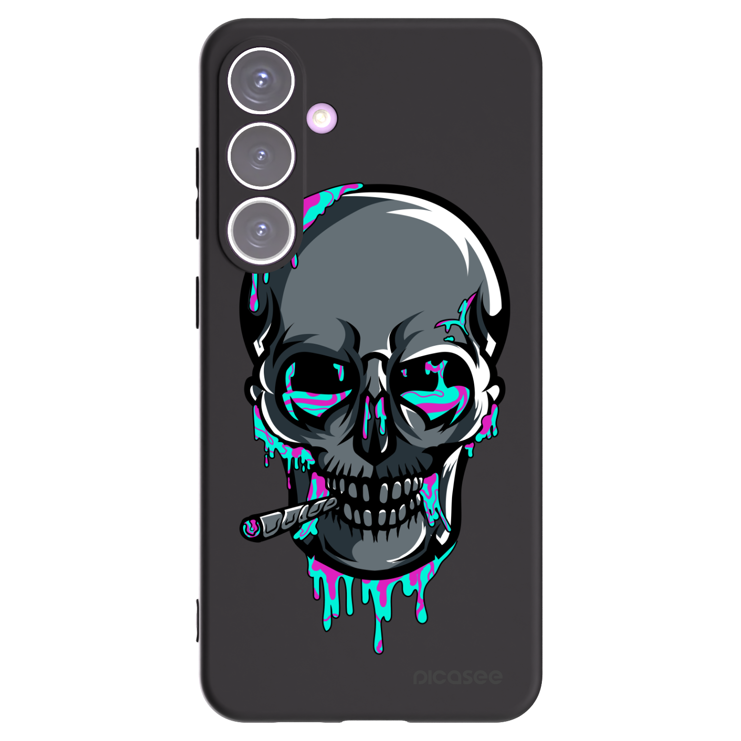 Picasee silikónový čierny obal pre Samsung Galaxy S24+ S926B 5G - EARTH - Lebka 3.0