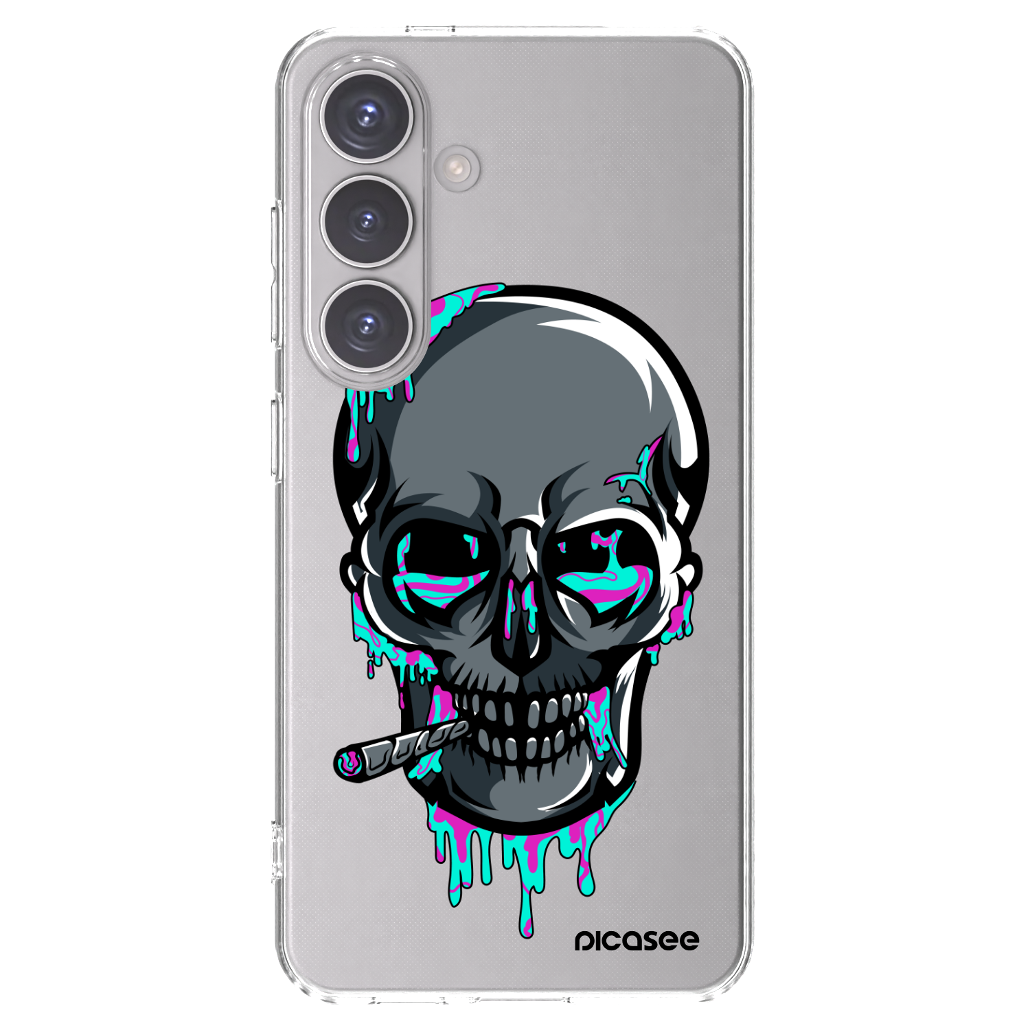 Picasee silikónový prehľadný obal pre Samsung Galaxy S24 S921B 5G - EARTH - Lebka 3.0