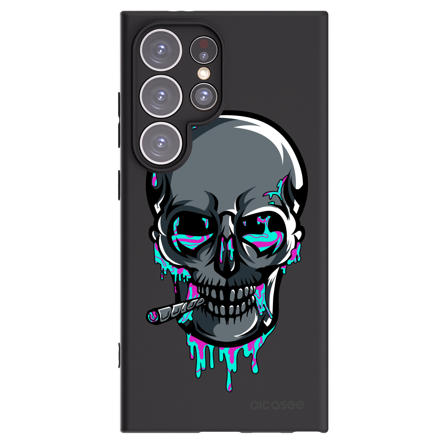 Picasee silikónový čierny obal pre Samsung Galaxy S24 Ultra S928B 5G - EARTH - Lebka 3.0