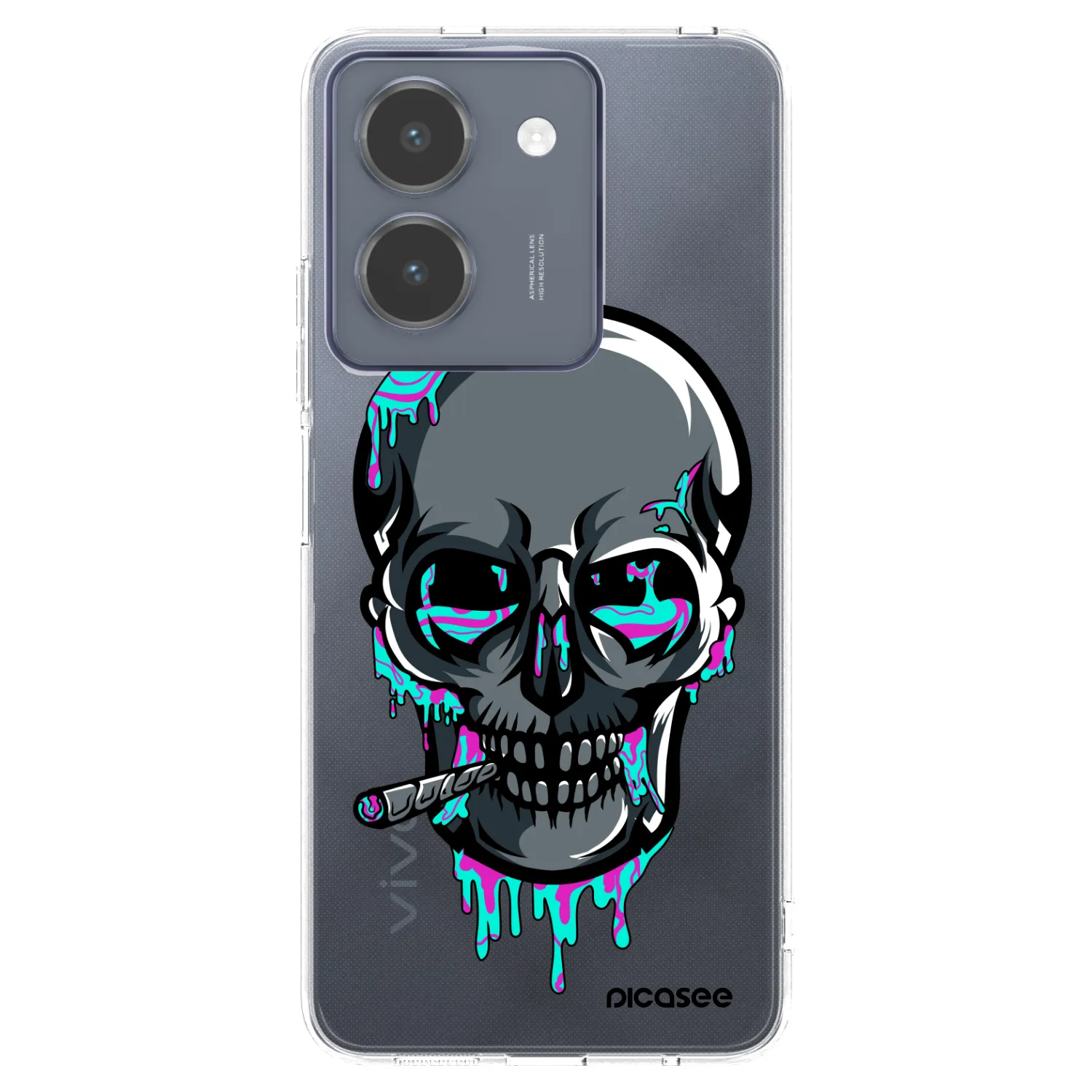 Picasee silikónový prehľadný obal pre Vivo Y36 4G - EARTH - Lebka 3.0