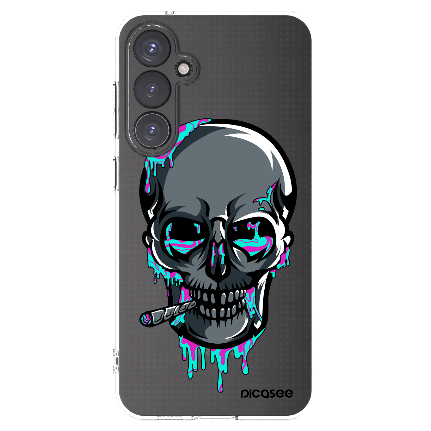 Picasee silikónový prehľadný obal pre Samsung Galaxy S23 FE S711B - EARTH - Lebka 3.0