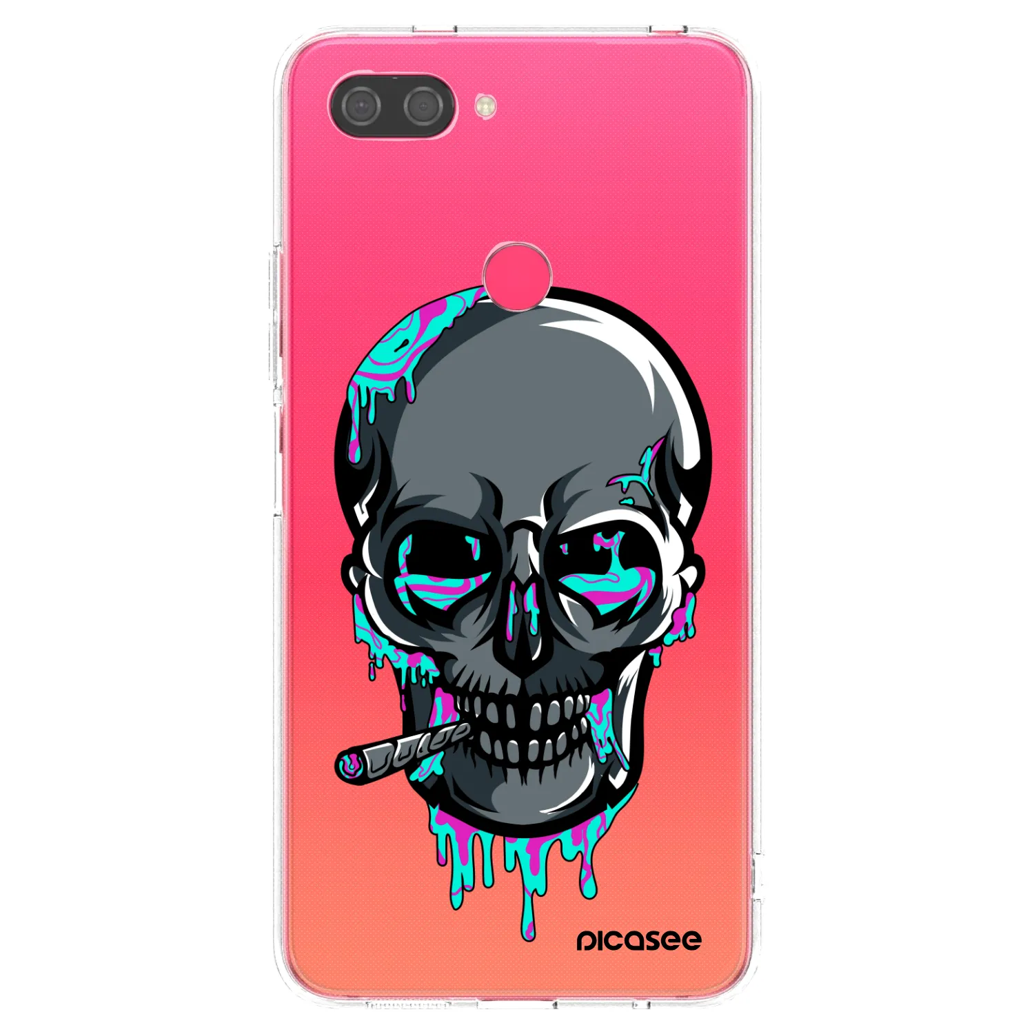 Picasee silikónový prehľadný obal pre Xiaomi Mi 8 Lite - EARTH - Lebka 3.0