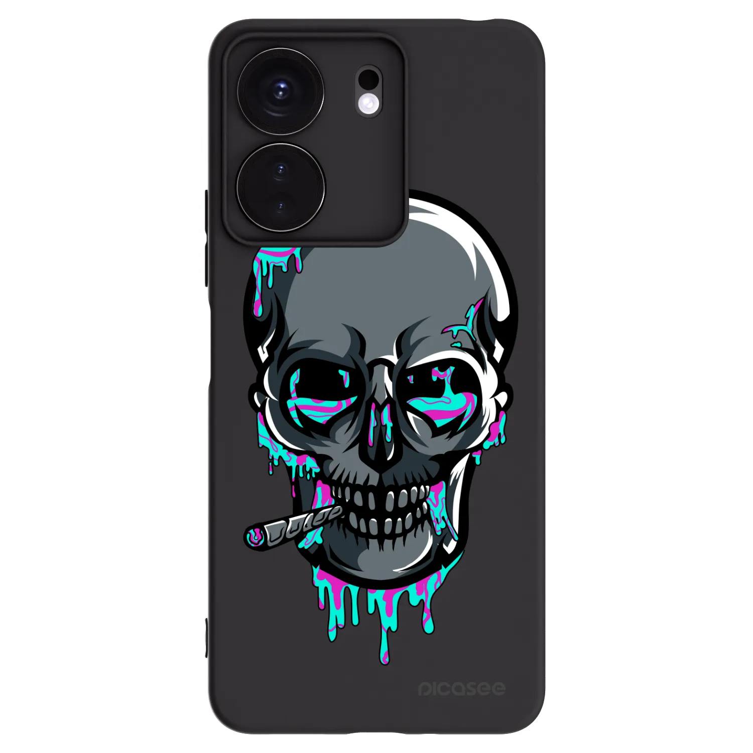 Picasee silikónový čierny obal pre Xiaomi Redmi 13C 4G - EARTH - Lebka 3.0