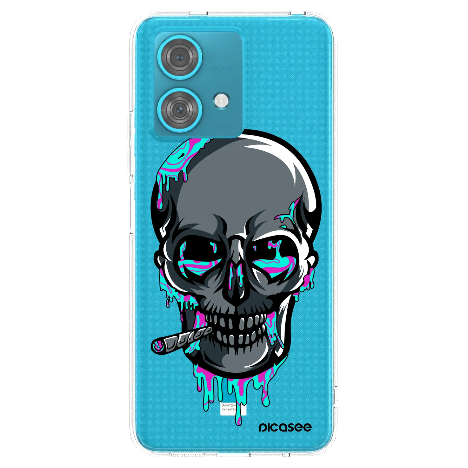 Picasee silikónový prehľadný obal pre Motorola Edge 40 Neo - EARTH - Lebka 3.0