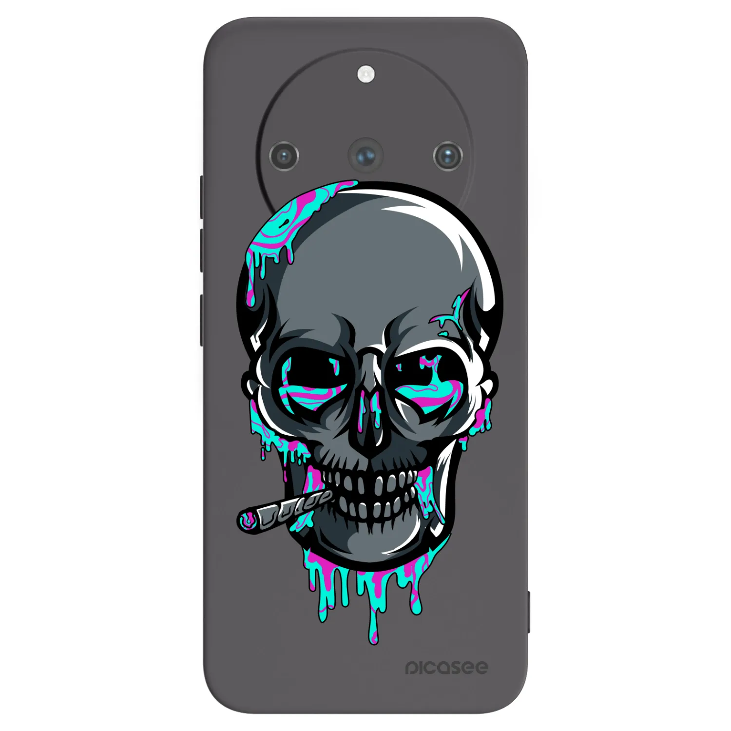 Picasee silikónový čierny obal pre Realme 11 Pro+ - EARTH - Lebka 3.0
