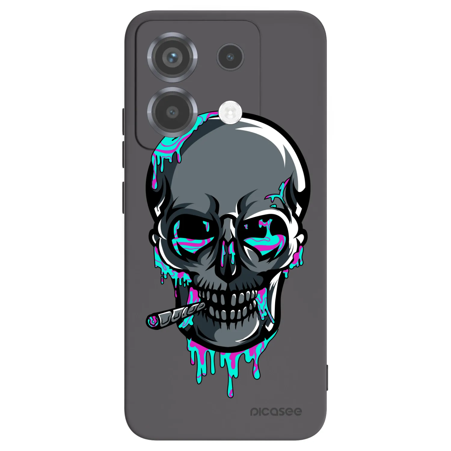 Picasee silikónový čierny obal pre Xiaomi Poco X6 - EARTH - Lebka 3.0