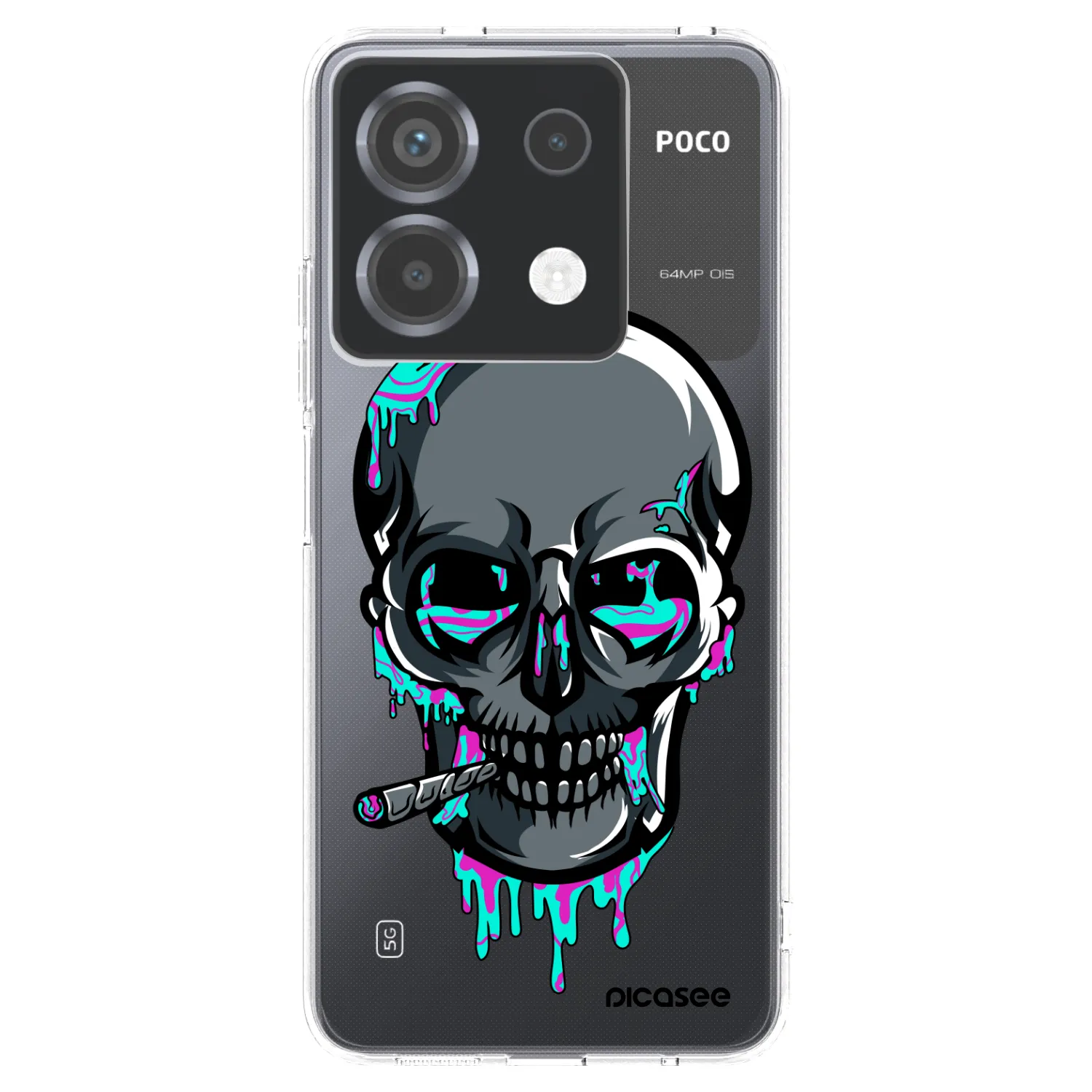 Picasee silikónový prehľadný obal pre Xiaomi Poco X6 - EARTH - Lebka 3.0