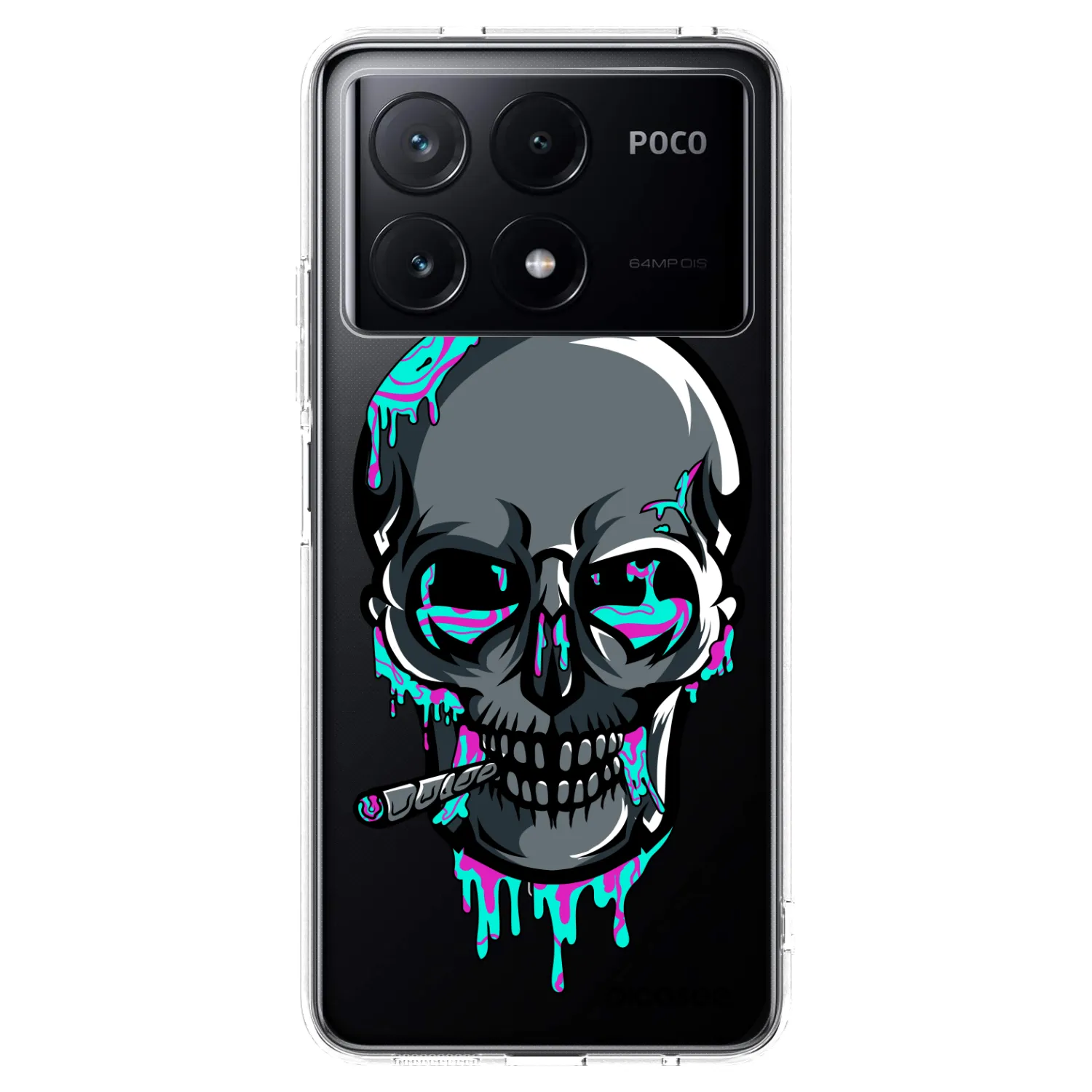 Picasee silikónový prehľadný obal pre Xiaomi Poco X6 Pro - EARTH - Lebka 3.0