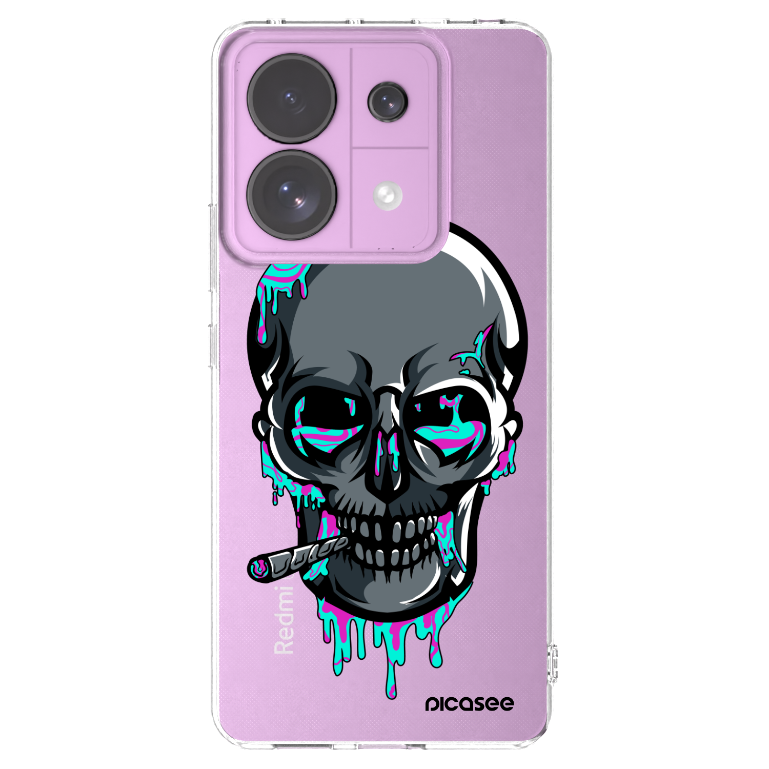 Picasee silikónový prehľadný obal pre Xiaomi Redmi Note 13 Pro 5G - EARTH - Lebka 3.0