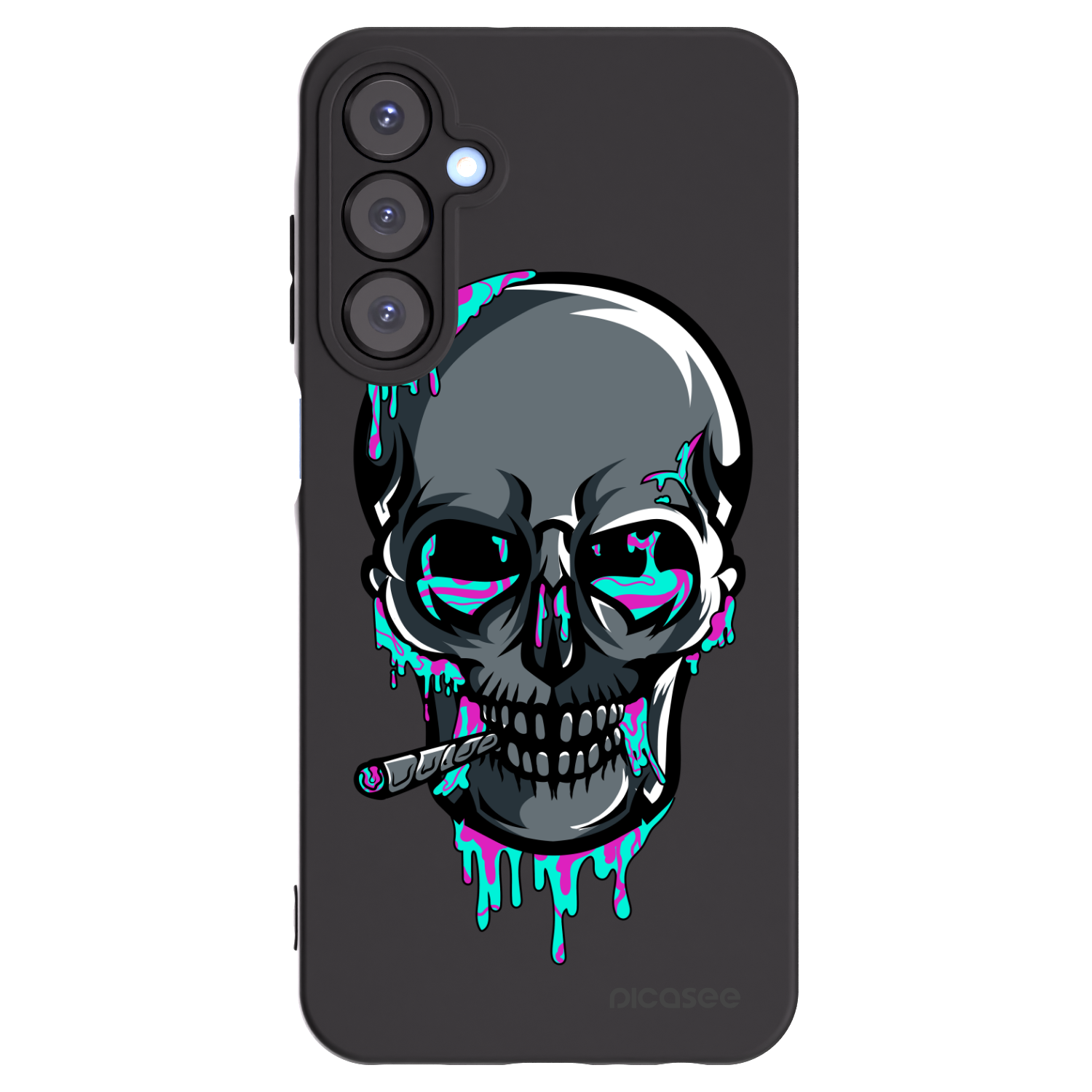 Picasee silikónový čierny obal pre Samsung Galaxy A25 A256B 5G - EARTH - Lebka 3.0