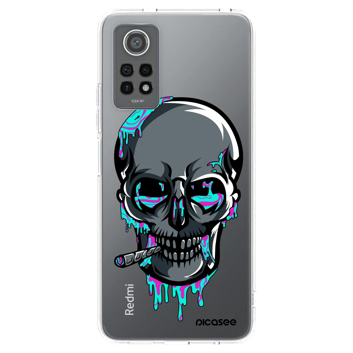 Picasee silikónový prehľadný obal pre Xiaomi Redmi Note 12 Pro 4G - EARTH - Lebka 3.0