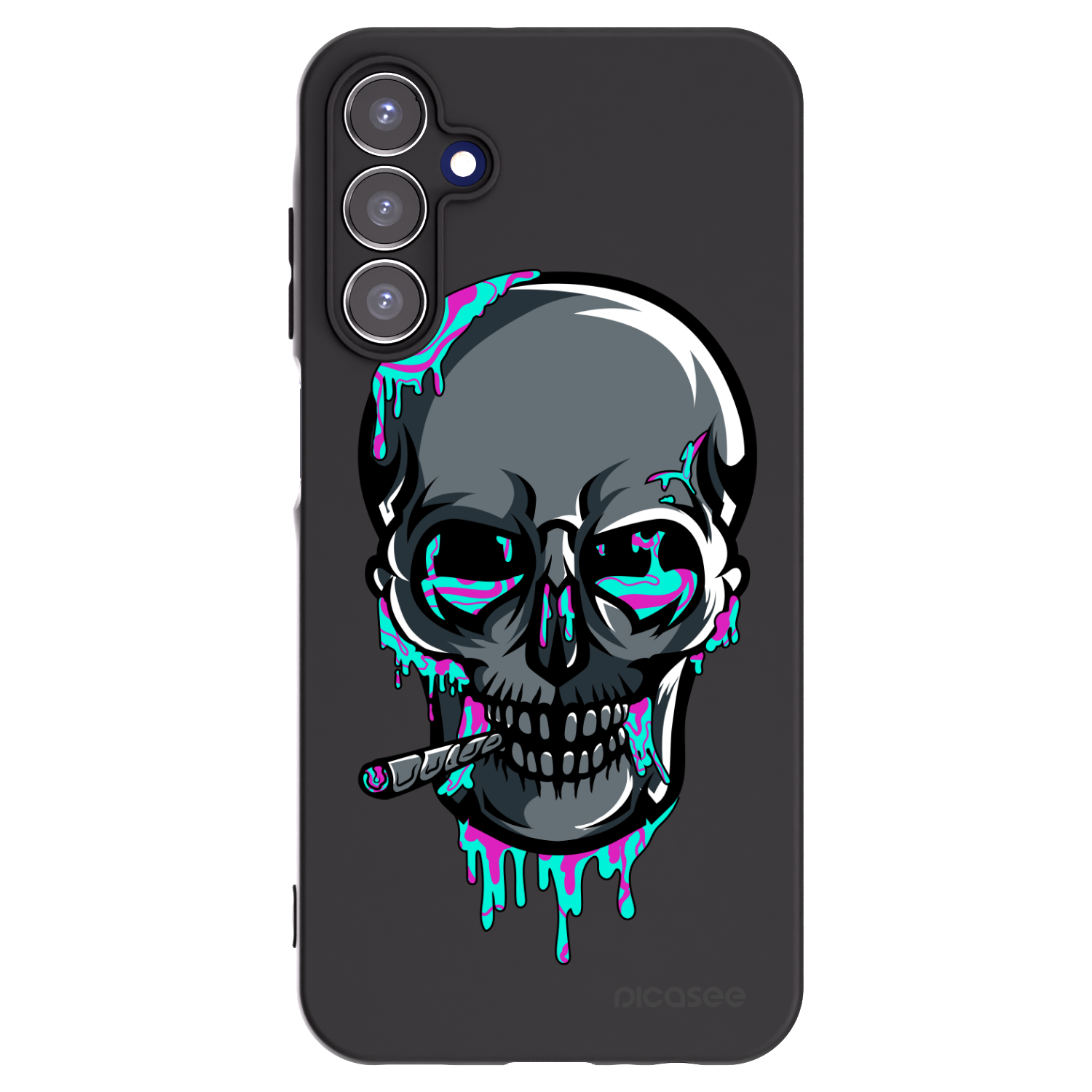 Picasee silikónový čierny obal pre Samsung Galaxy A15 A156B 5G - EARTH - Lebka 3.0