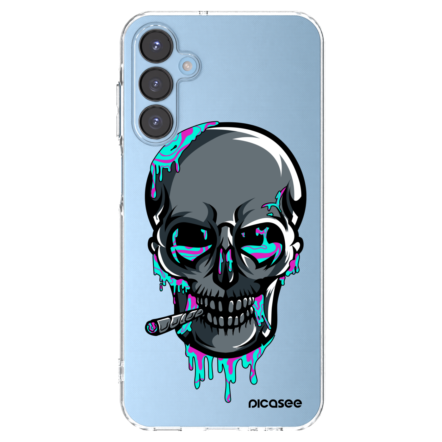Picasee silikónový prehľadný obal pre Samsung Galaxy A15 A156B 5G - EARTH - Lebka 3.0