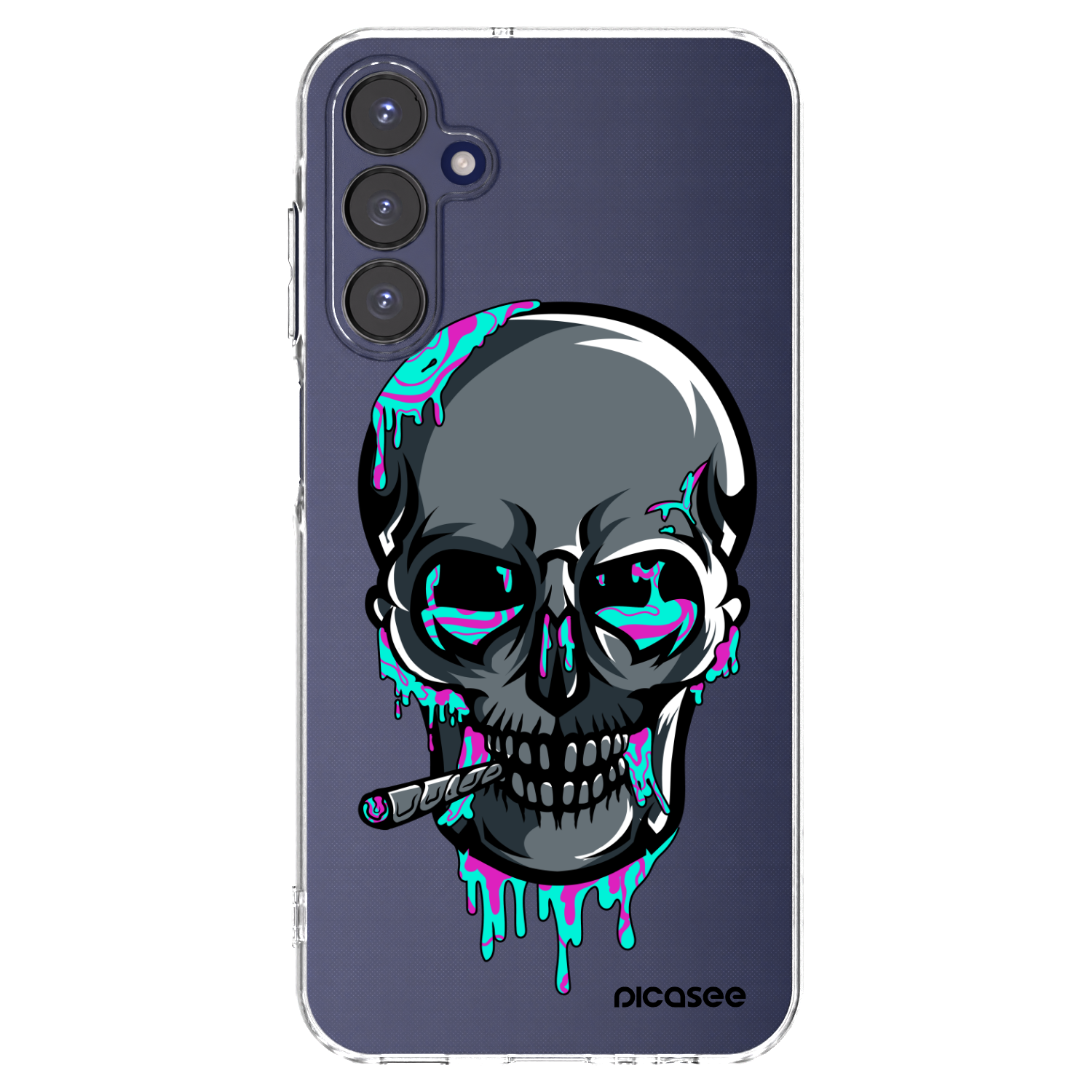 Picasee silikónový prehľadný obal pre Samsung Galaxy A15 A155F 4G - EARTH - Lebka 3.0