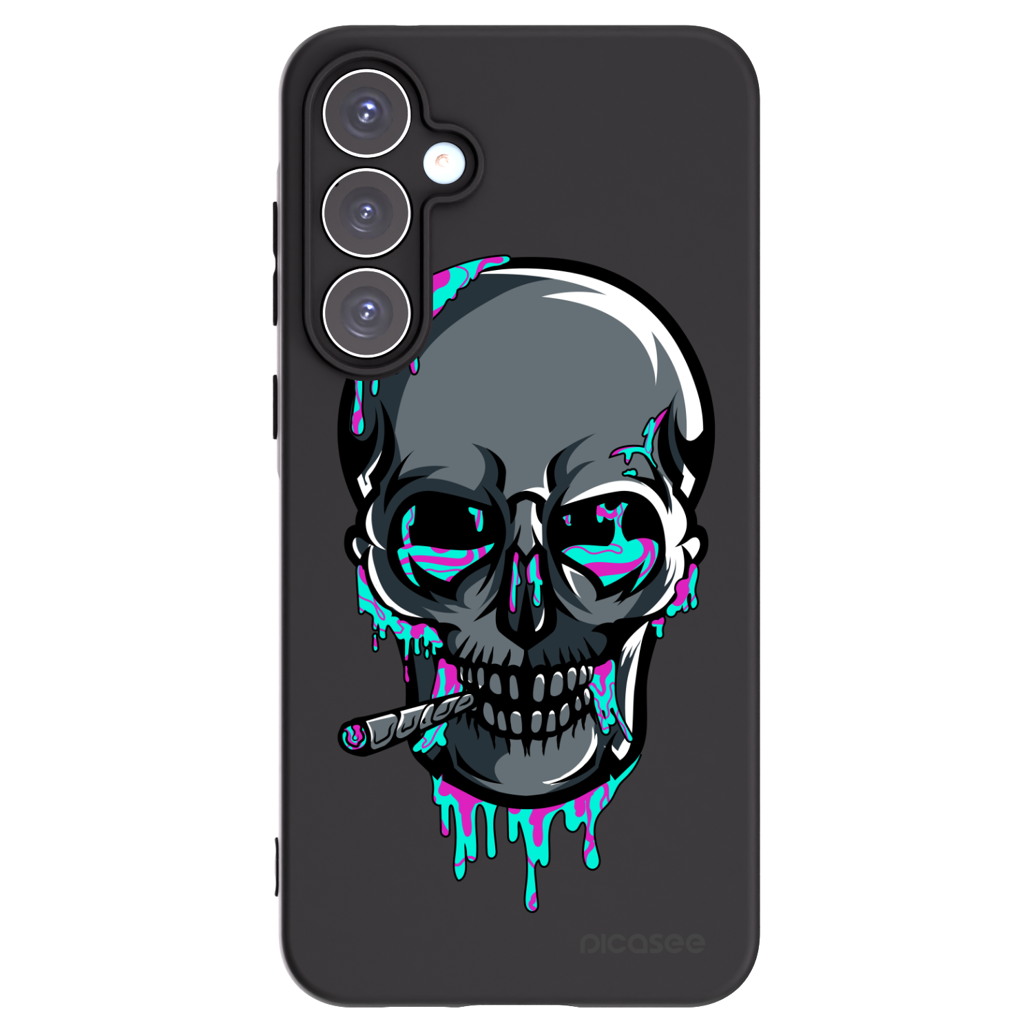Picasee silikónový čierny obal pre Samsung Galaxy A55 5G A556B - EARTH - Lebka 3.0