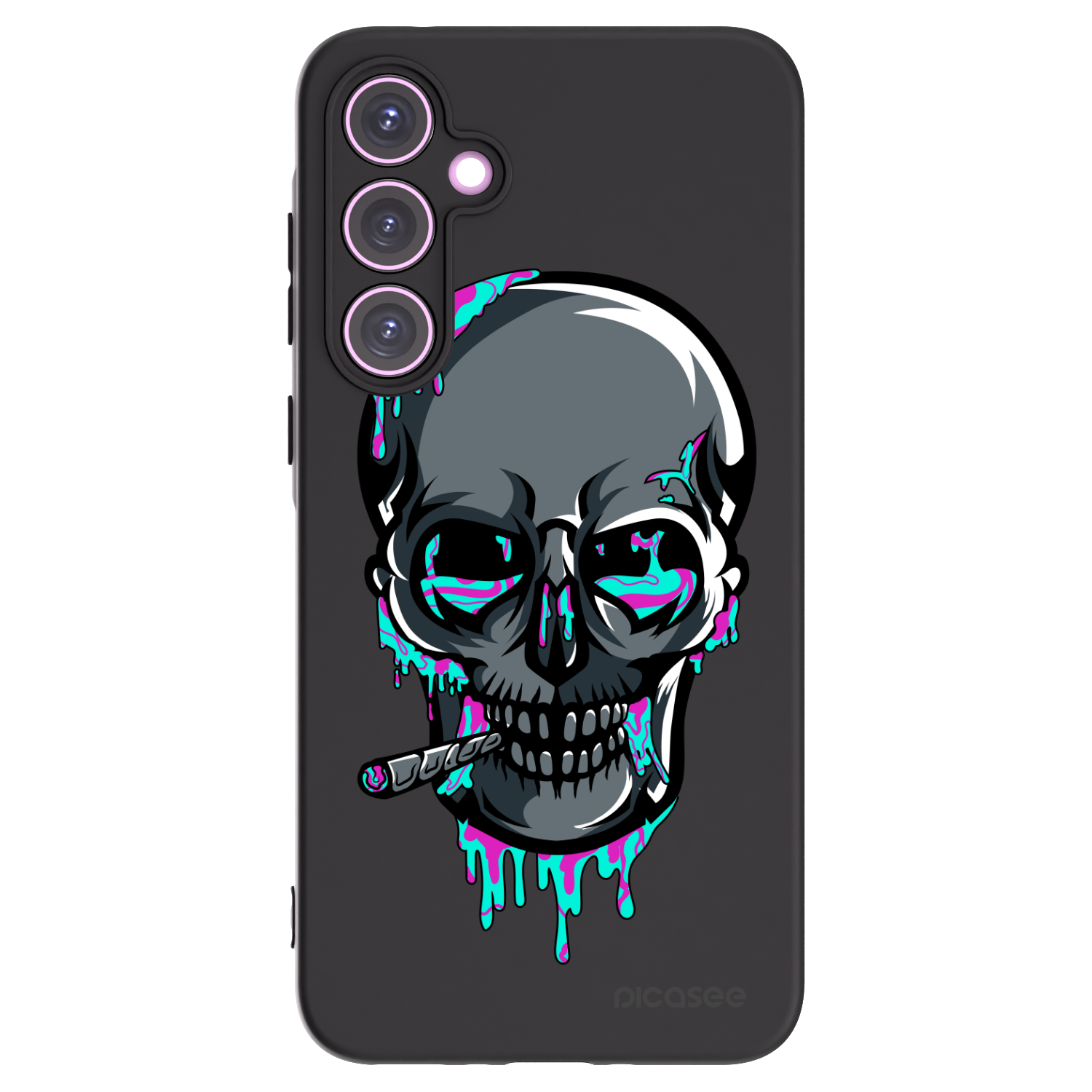 Picasee silikónový čierny obal pre Samsung Galaxy A35 5G A356B - EARTH - Lebka 3.0