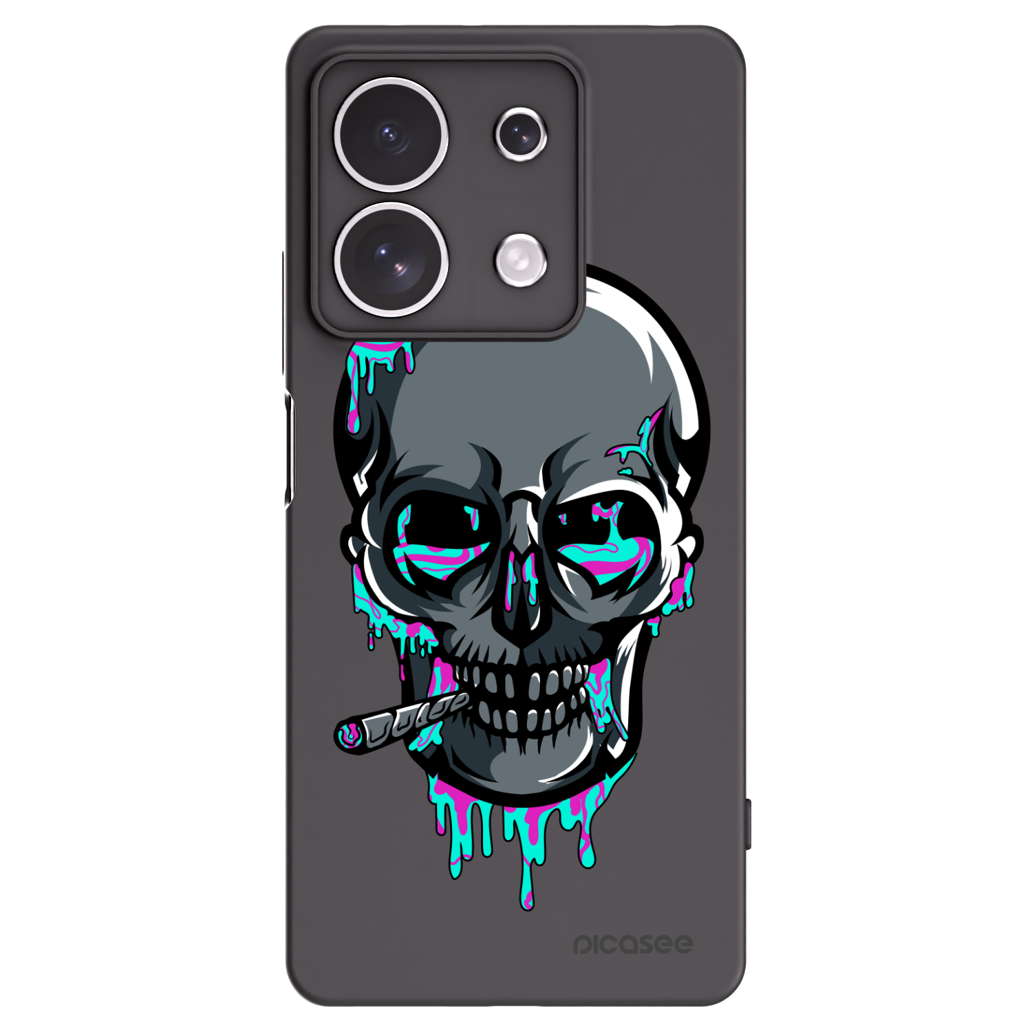 Picasee silikónový čierny obal pre Xiaomi Redmi Note 13 4G - EARTH - Lebka 3.0