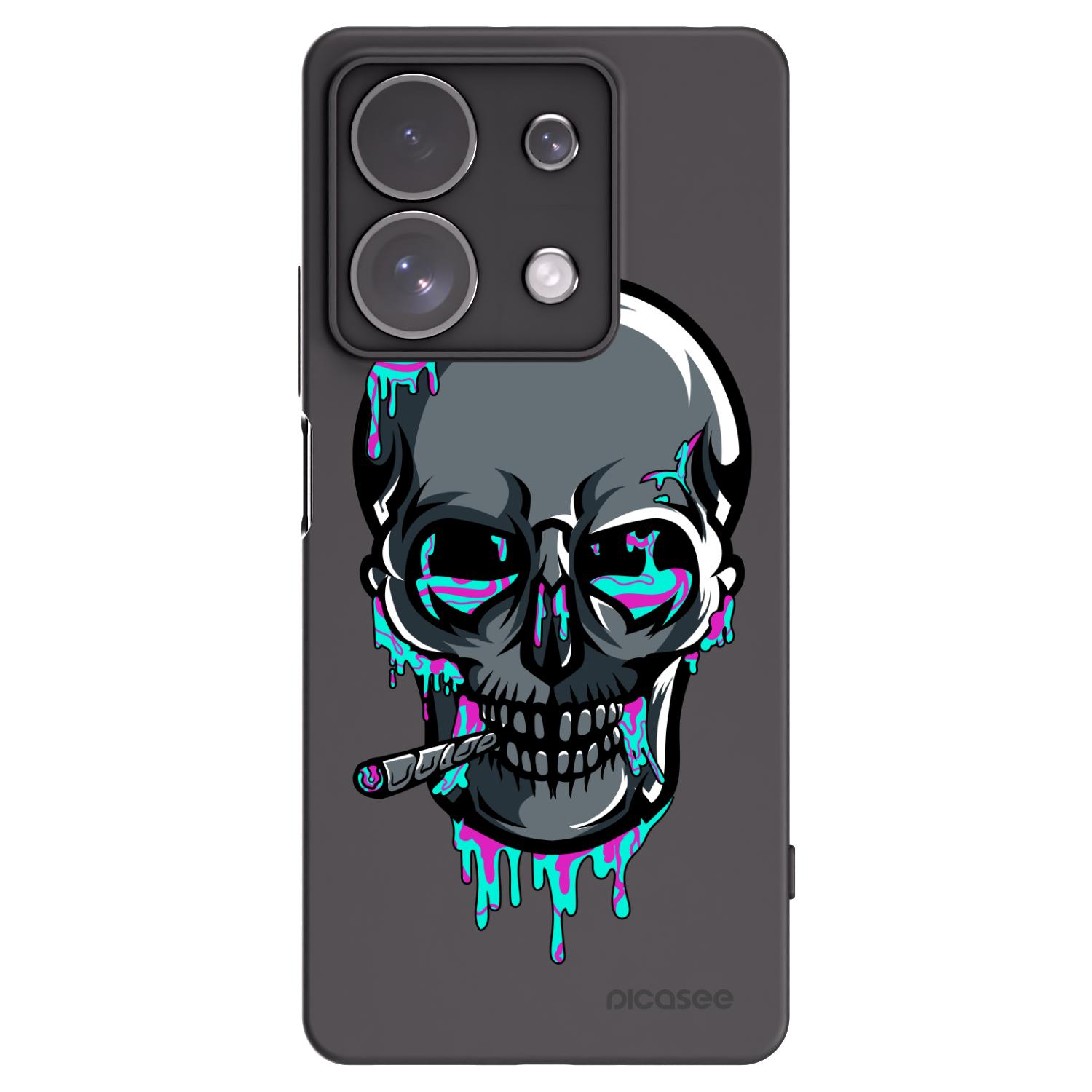 Picasee silikónový čierny obal pre Xiaomi Redmi Note 13 Pro 4G - EARTH - Lebka 3.0