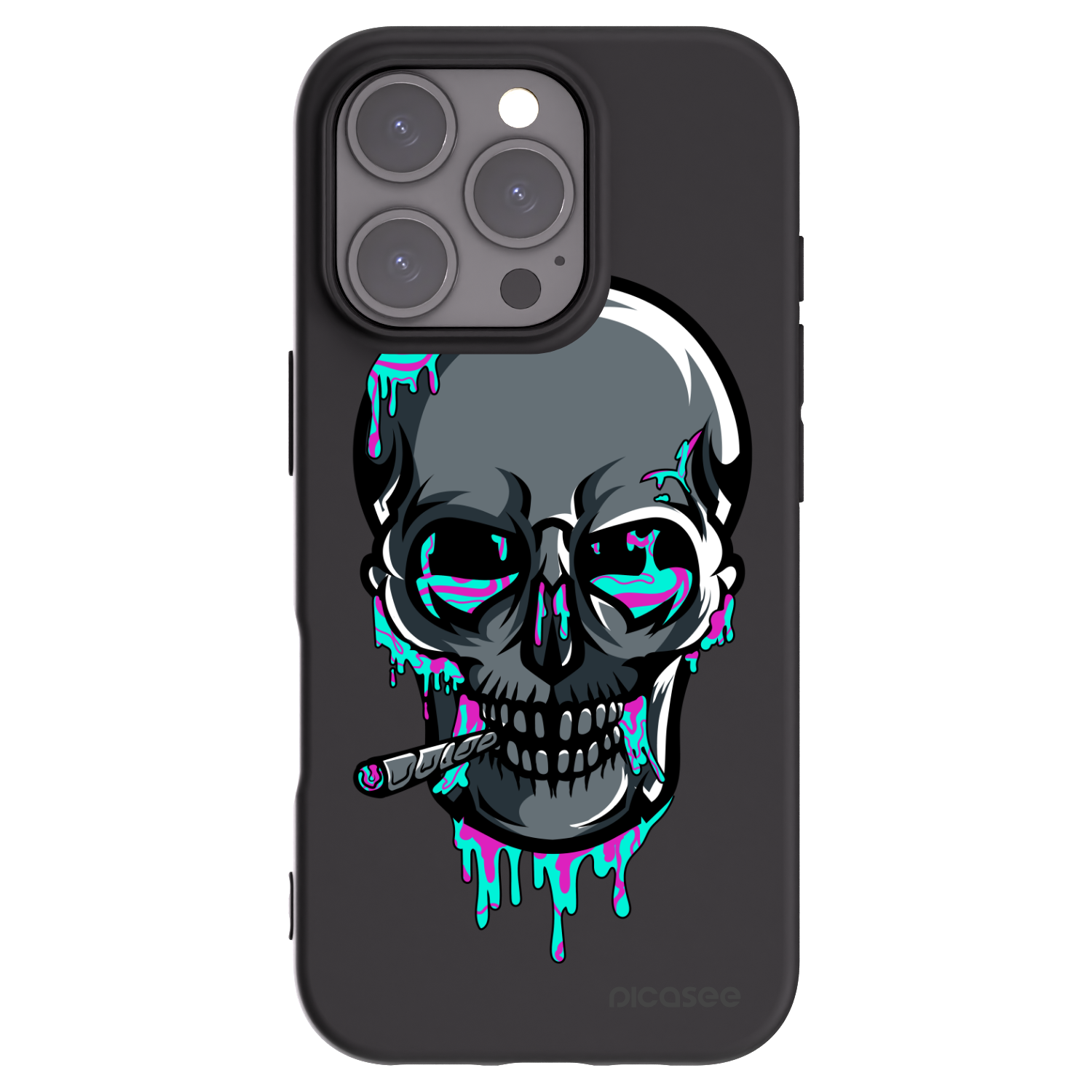 Picasee silikónový čierny obal pre Apple iPhone 16 Pro - EARTH - Lebka 3.0