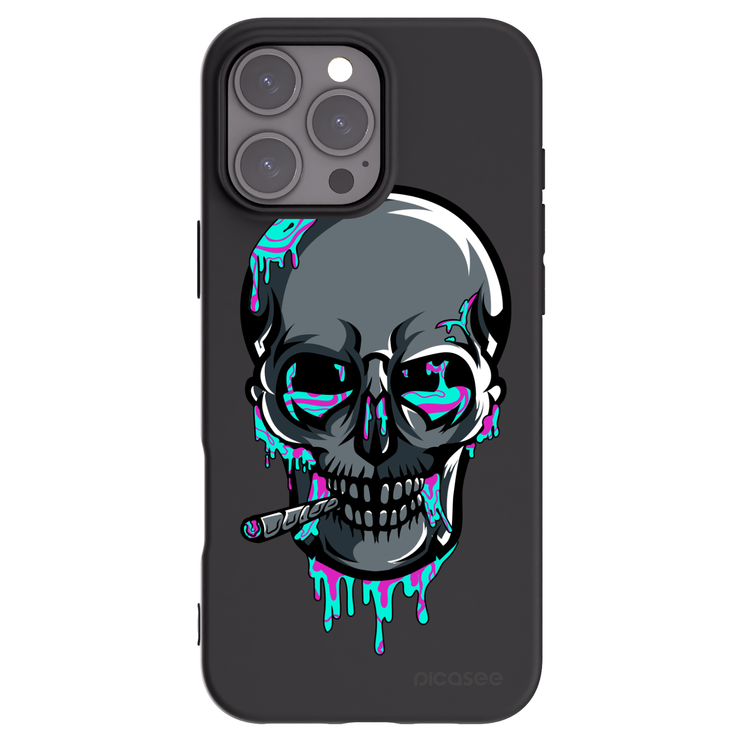 Silikónový čierny obal pre Apple iPhone 16 Pro Max - EARTH - Lebka 3.0