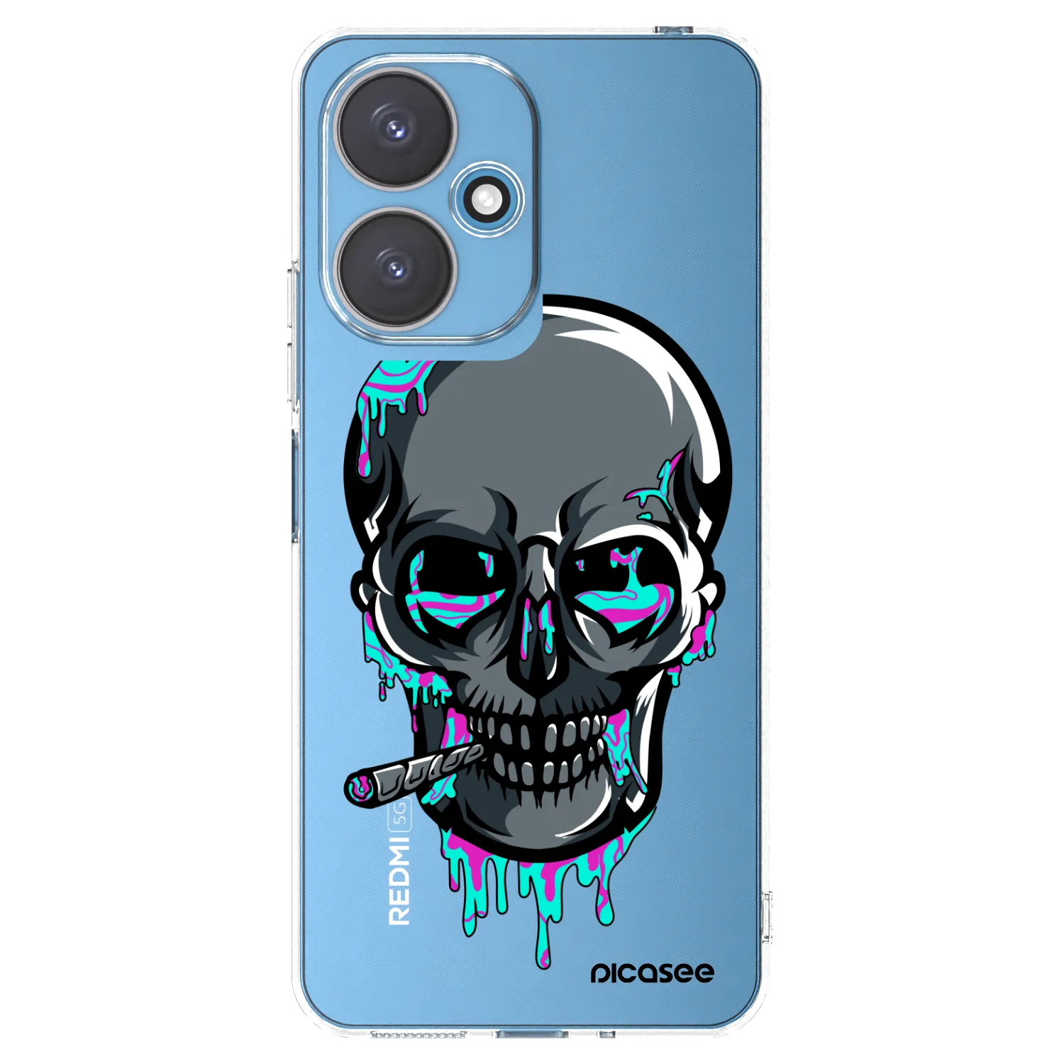 Picasee silikónový prehľadný obal pre Xiaomi Redmi 13C 5G - EARTH - Lebka 3.0