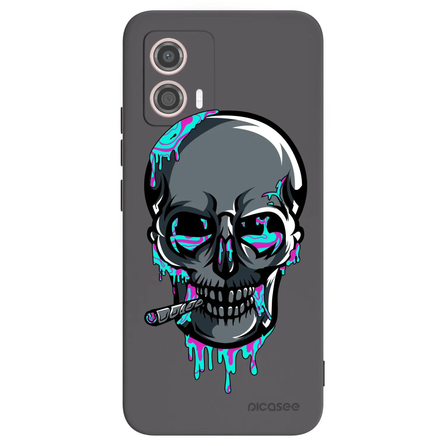 Picasee silikónový čierny obal pre Motorola Moto G53 5G - EARTH - Lebka 3.0