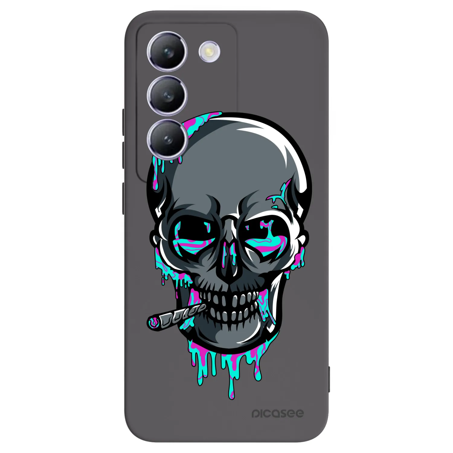 Picasee silikónový čierny obal pre Vivo V40 SE 5G - EARTH - Lebka 3.0