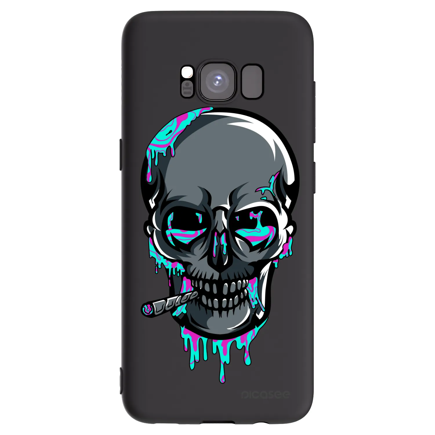 Picasee silikónový čierny obal pre Samsung Galaxy S8 G950F - EARTH - Lebka 3.0