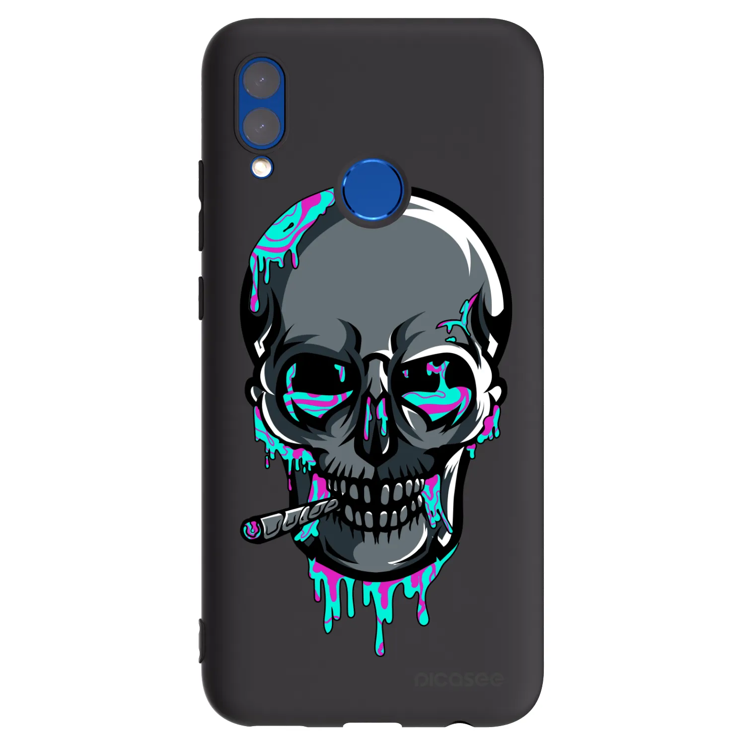 Picasee silikónový čierny obal pre Huawei P Smart 2019 - EARTH - Lebka 3.0
