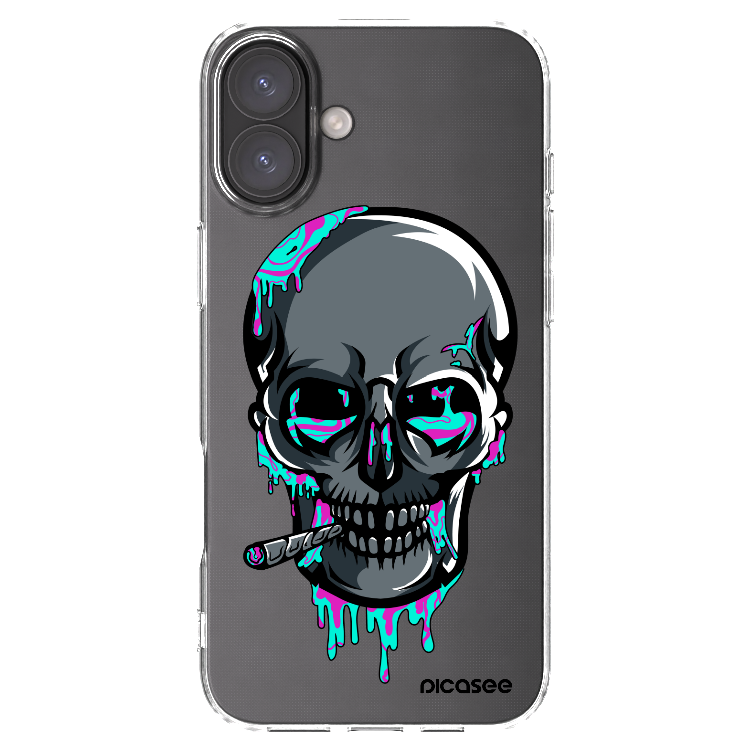Picasee silikónový prehľadný obal pre Apple iPhone 16 Plus - EARTH - Lebka 3.0