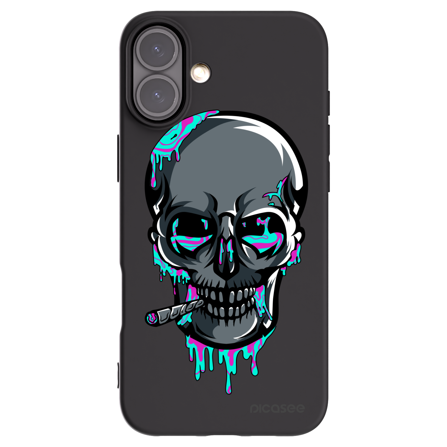 Picasee silikónový čierny obal pre Apple iPhone 16 Plus - EARTH - Lebka 3.0