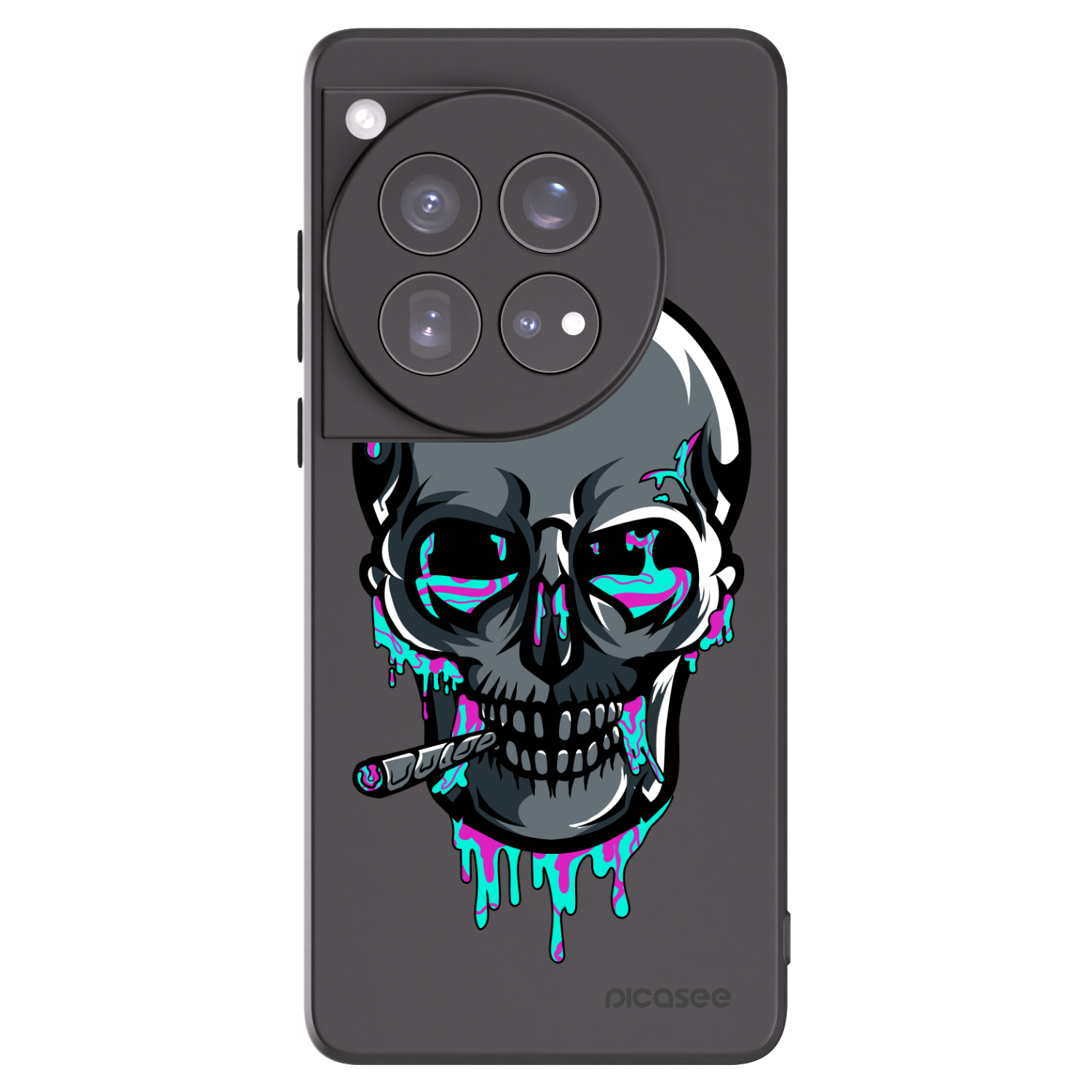 Picasee silikónový čierny obal pre OnePlus 12 5G - EARTH - Lebka 3.0