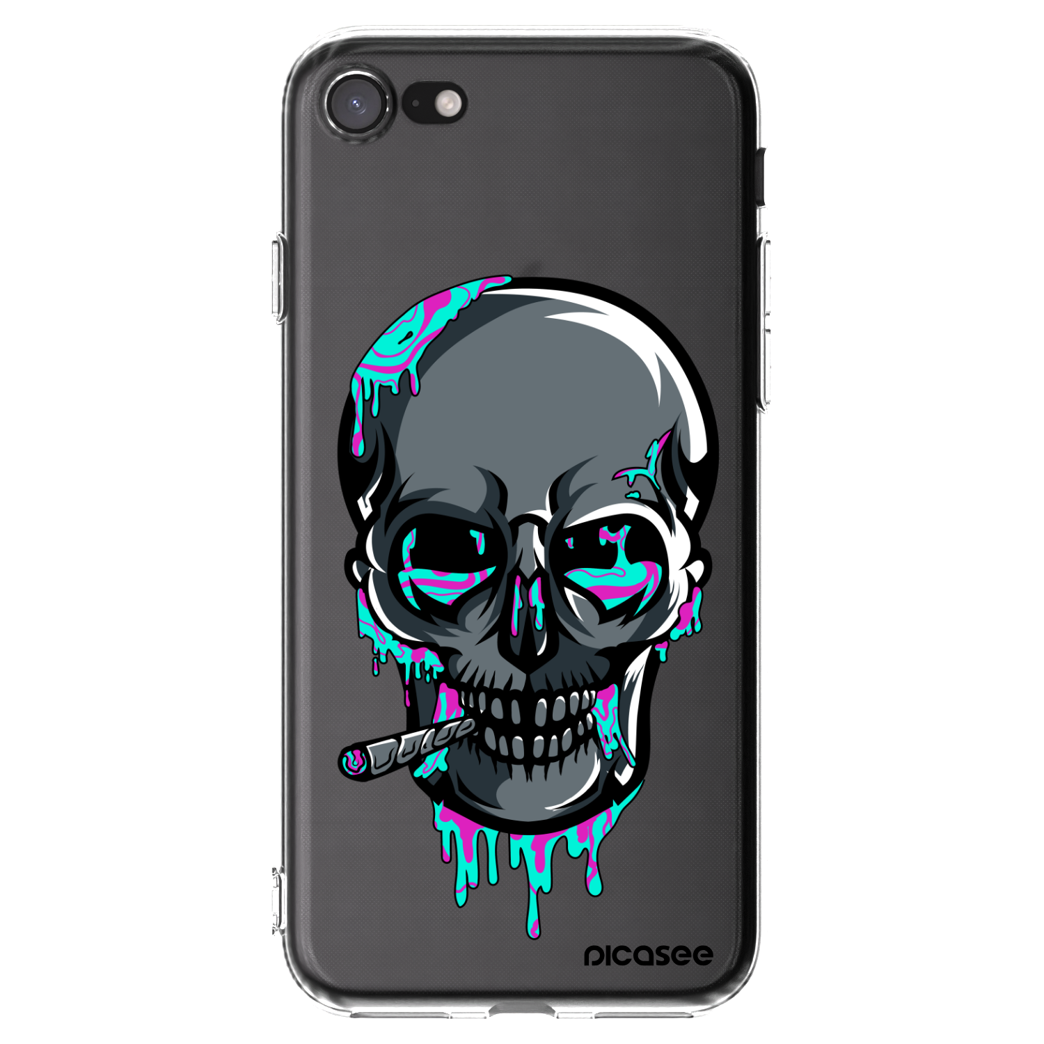 Picasee silikónový prehľadný obal pre Apple iPhone 7 - EARTH - Lebka 3.0