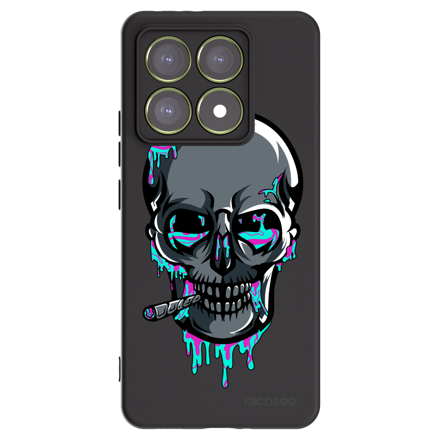 Picasee silikónový čierny obal pre Xiaomi 14T - EARTH - Lebka 3.0