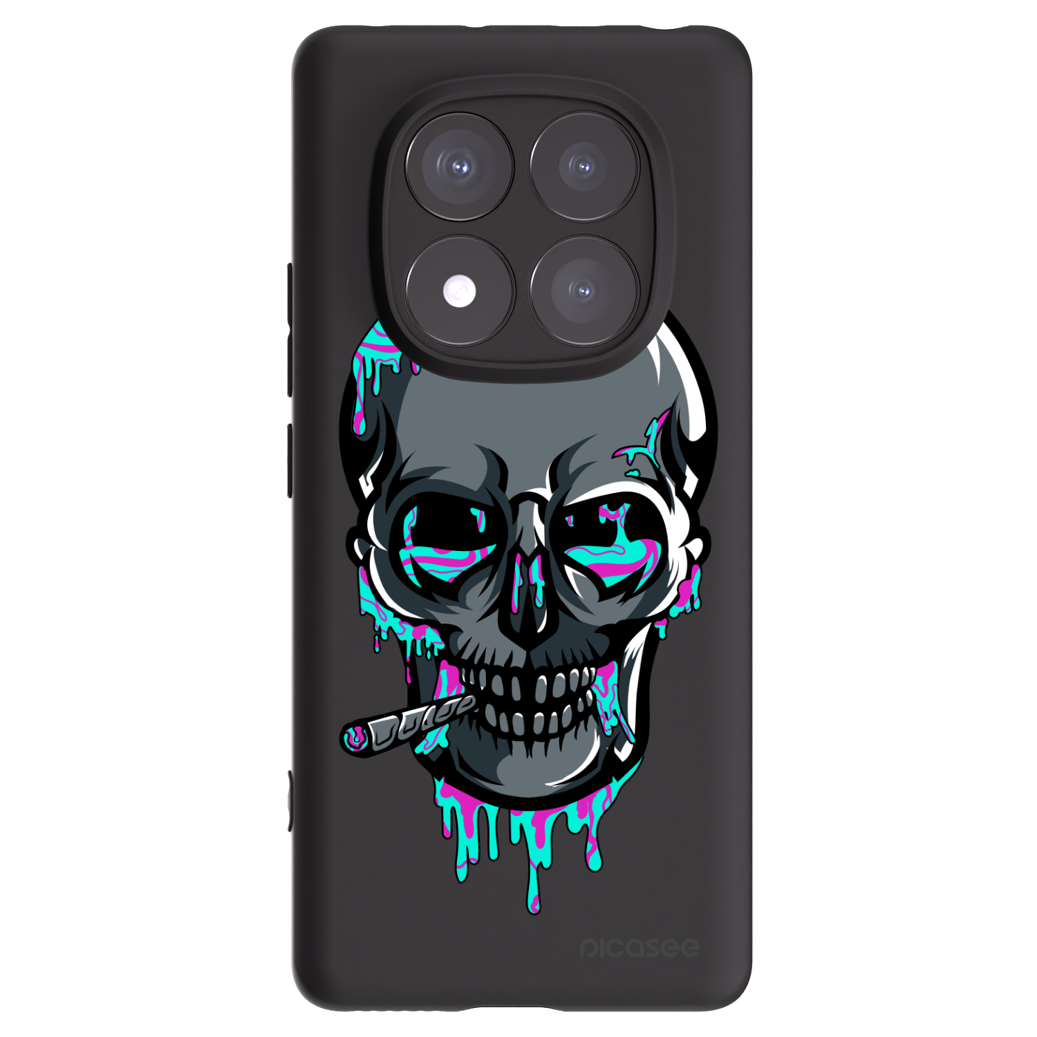 Silikónový čierny obal pre Xiaomi Redmi Note 14 Pro+ 5G - EARTH - Lebka 3.0
