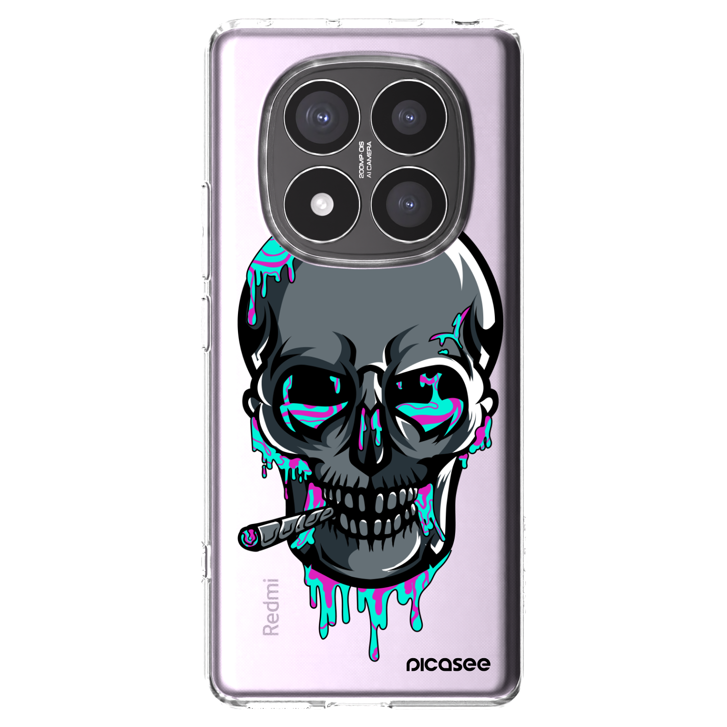 Silikónový prehľadný obal pre Xiaomi Redmi Note 14 Pro+ 5G - EARTH - Lebka 3.0