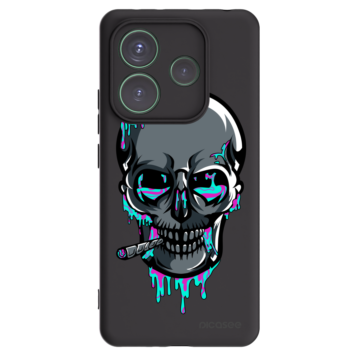 Picasee silikónový čierny obal pre Xiaomi Redmi Note 14 5G - EARTH - Lebka 3.0