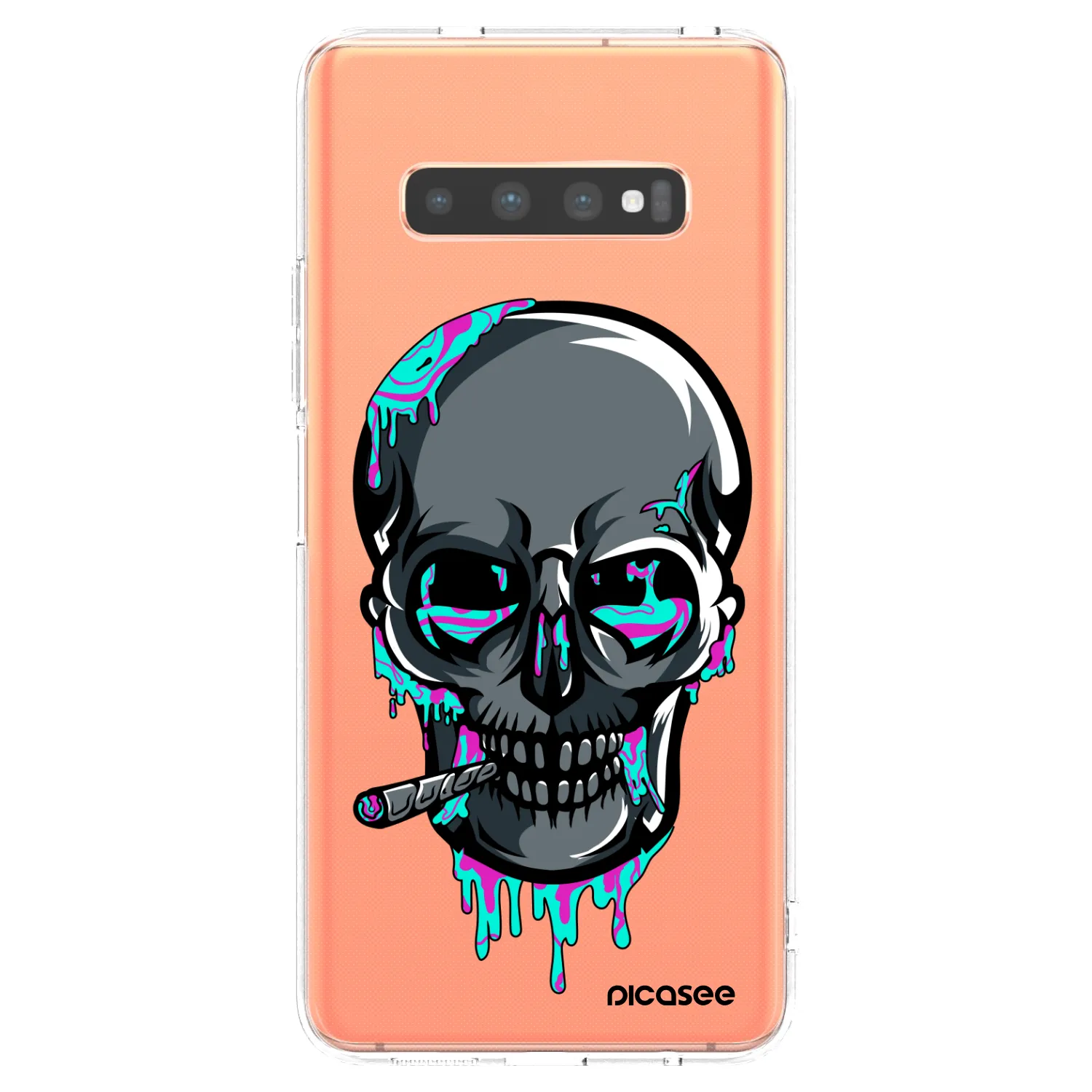 Picasee silikónový prehľadný obal pre Samsung Galaxy S10 Plus G975 - EARTH - Lebka 3.0