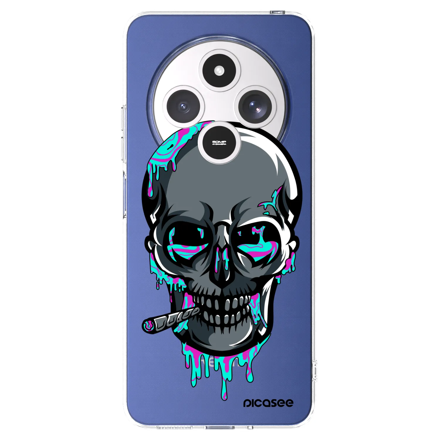 Picasee silikónový prehľadný obal pre Xiaomi Redmi 14C - EARTH - Lebka 3.0