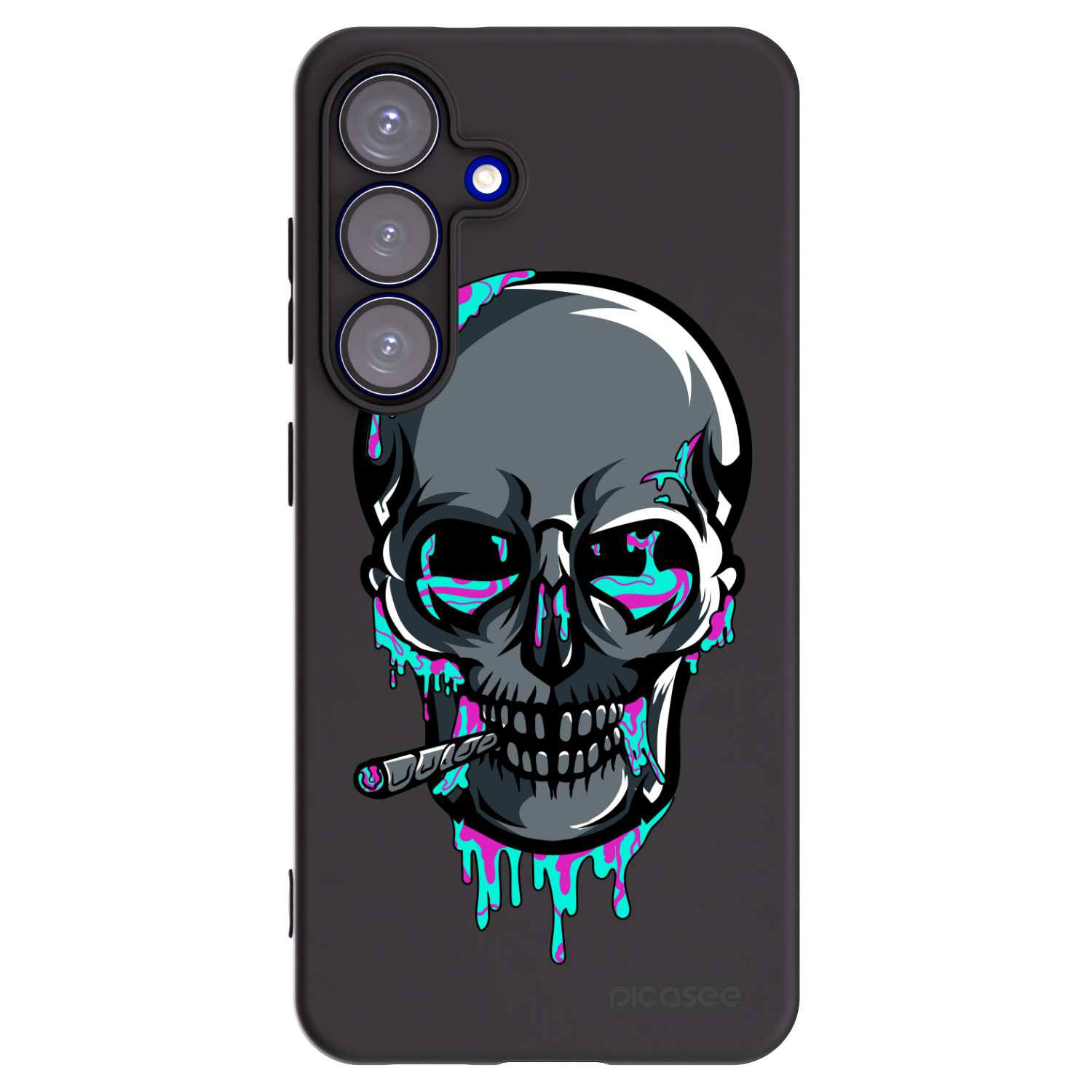 Picasee silikónový čierny obal pre Samsung Galaxy S25 5G - EARTH - Lebka 3.0
