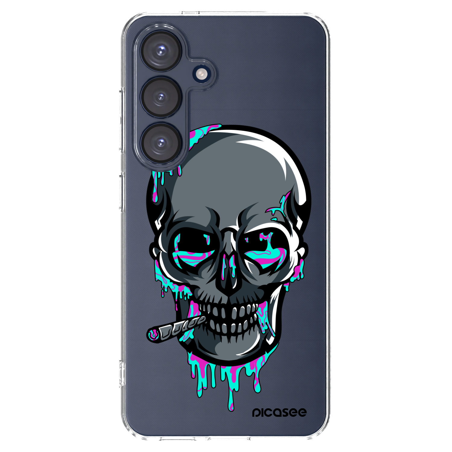 Picasee silikónový prehľadný obal pre Samsung Galaxy S25 5G - EARTH - Lebka 3.0