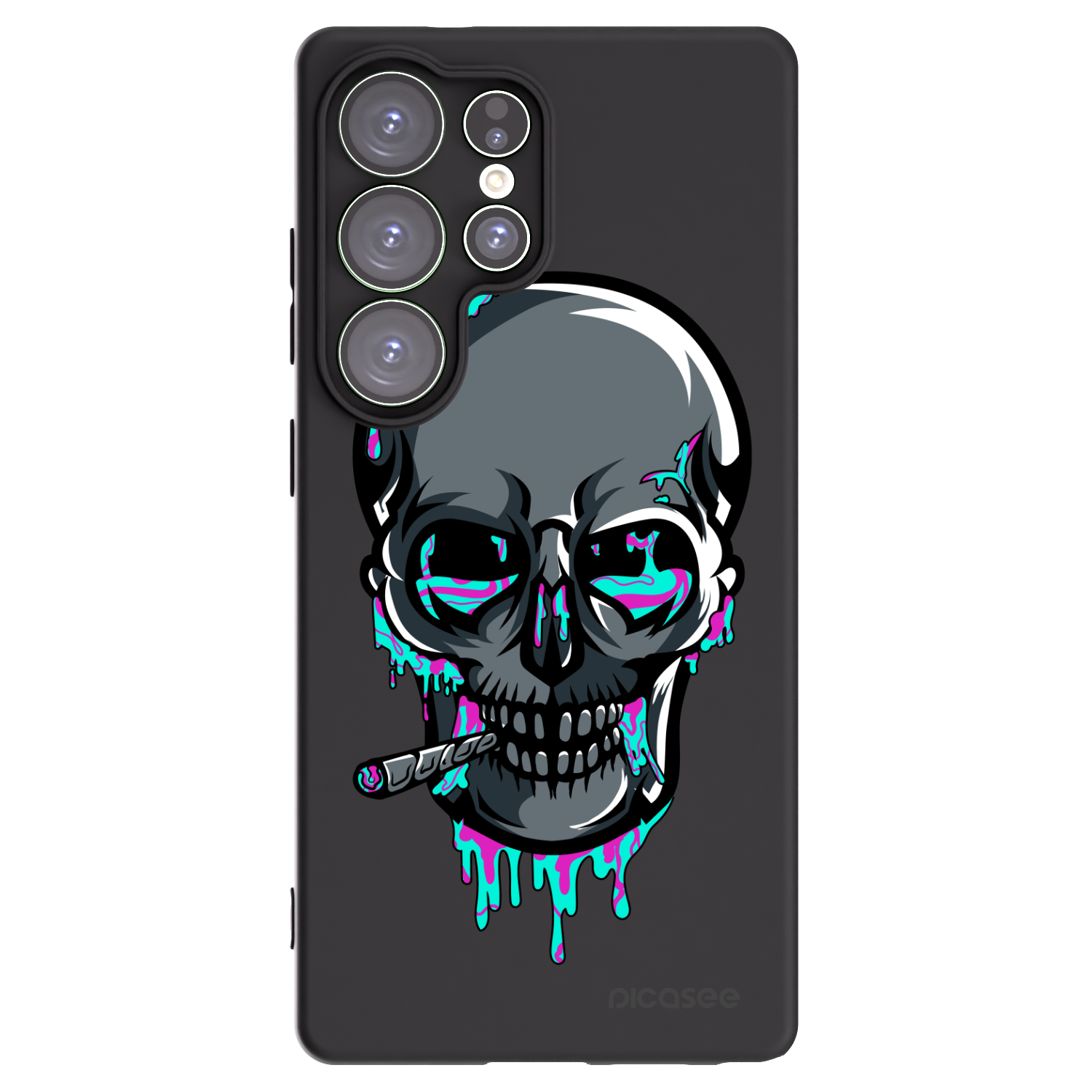 Picasee silikónový čierny obal pre Samsung Galaxy S25 Ultra 5G - EARTH - Lebka 3.0