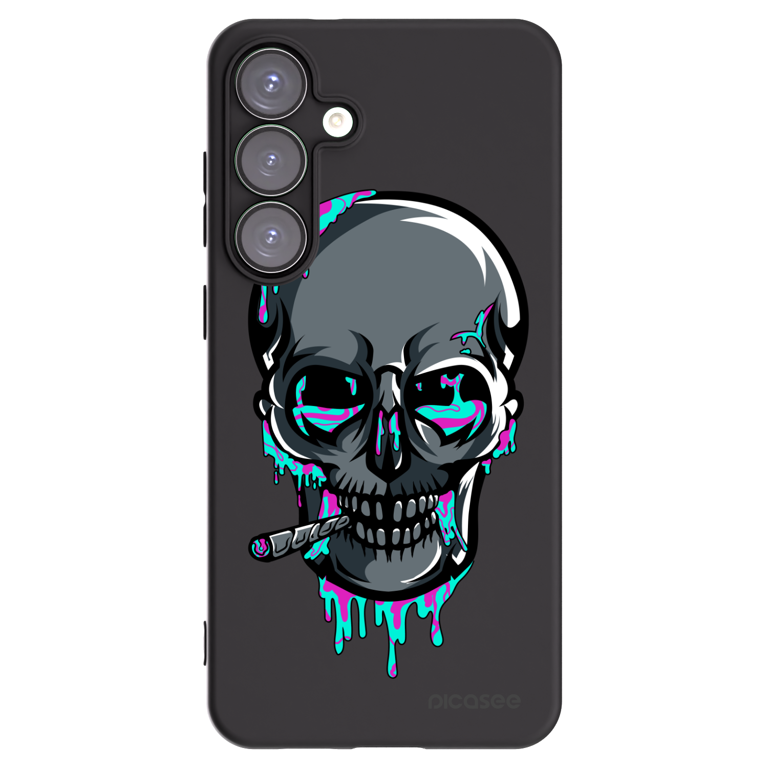 Picasee silikónový čierny obal pre Samsung Galaxy S25+ 5G - EARTH - Lebka 3.0
