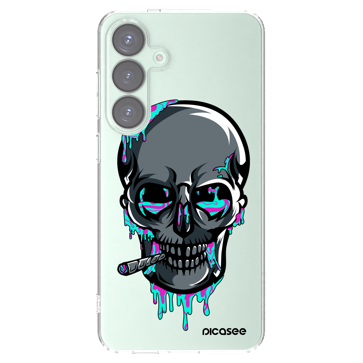 Picasee silikónový prehľadný obal pre Samsung Galaxy S25+ 5G - EARTH - Lebka 3.0