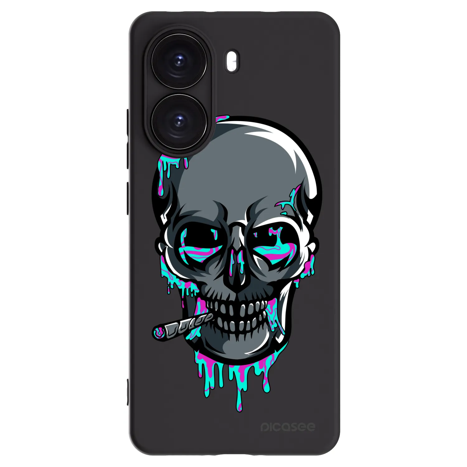 Picasee silikónový čierny obal pre Xiaomi Poco X7 Pro 5G - EARTH - Lebka 3.0