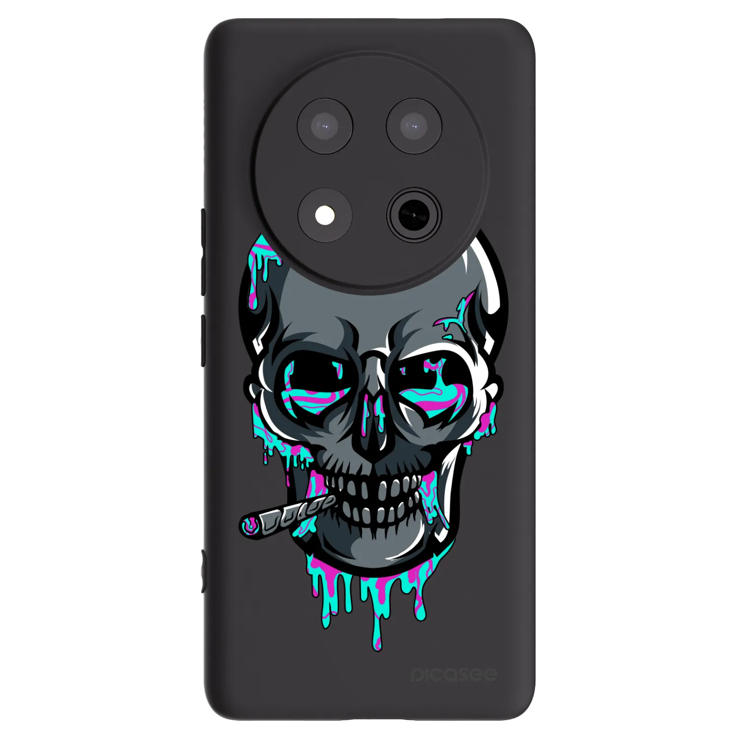 Picasee silikónový čierny obal pre Honor Magic7 Lite 5G - EARTH - Lebka 3.0