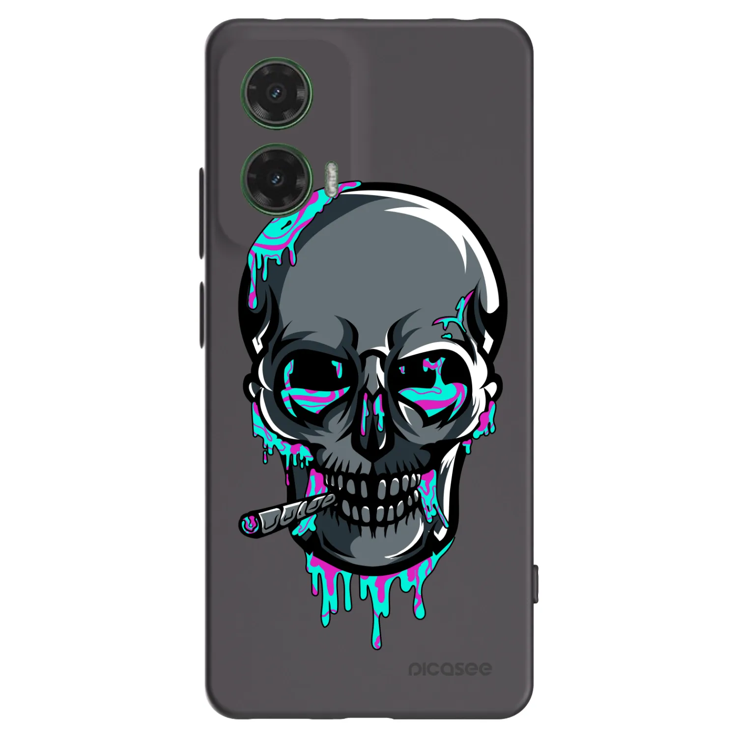 Picasee silikónový čierny obal pre Motorola Moto G35 5G - EARTH - Lebka 3.0