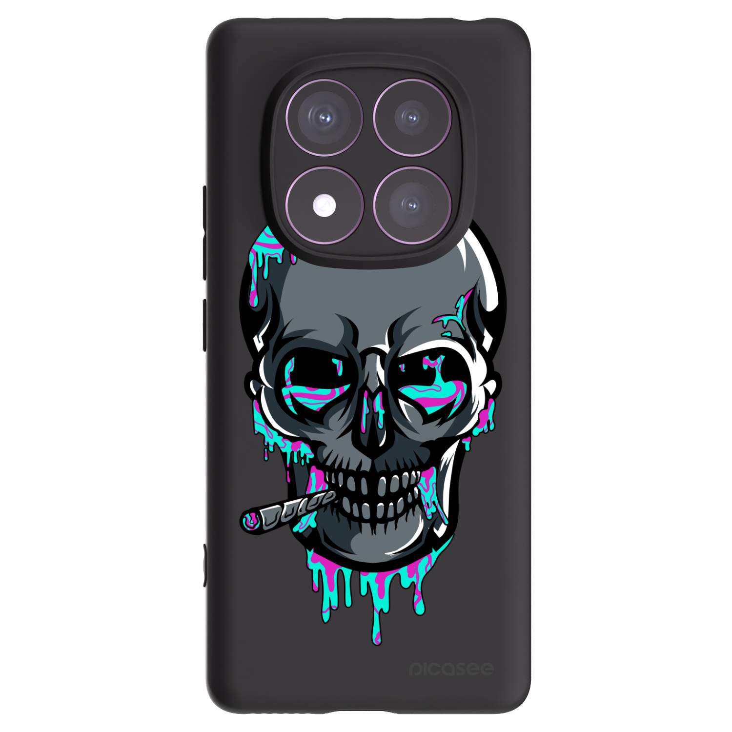 Picasee silikónový čierny obal pre Xiaomi Redmi Note 14 Pro 4G - EARTH - Lebka 3.0