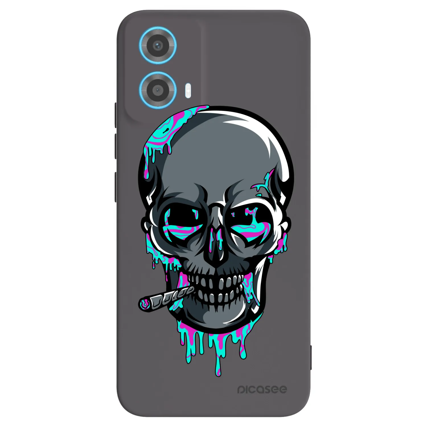 Picasee silikónový čierny obal pre Motorola Moto G34 5G - EARTH - Lebka 3.0